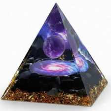 Kosmische Orgon Pyramide - Obsidian, Amethyst, Chakra-Energie und 2 Geschneke