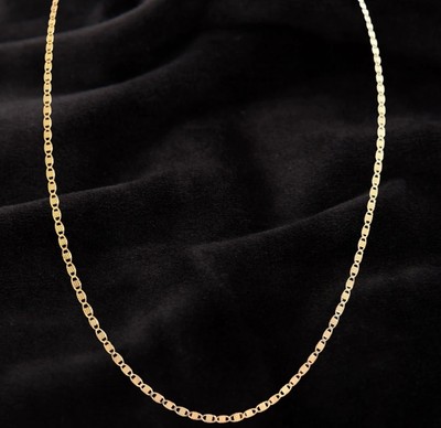 24 Zoll gold/rhodiniertes italienisches diagonal gestreiftes Seemannsglied Sterlingsilber