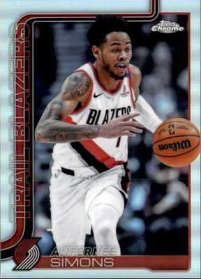 Anfernee Simons 2025-26 Topps Chrome Refractor #122 Portland Trail Blazers