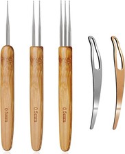 KACOLA Dreadlock Crochet Hook for Hair, Locs Needle, 0.5mm, Silver