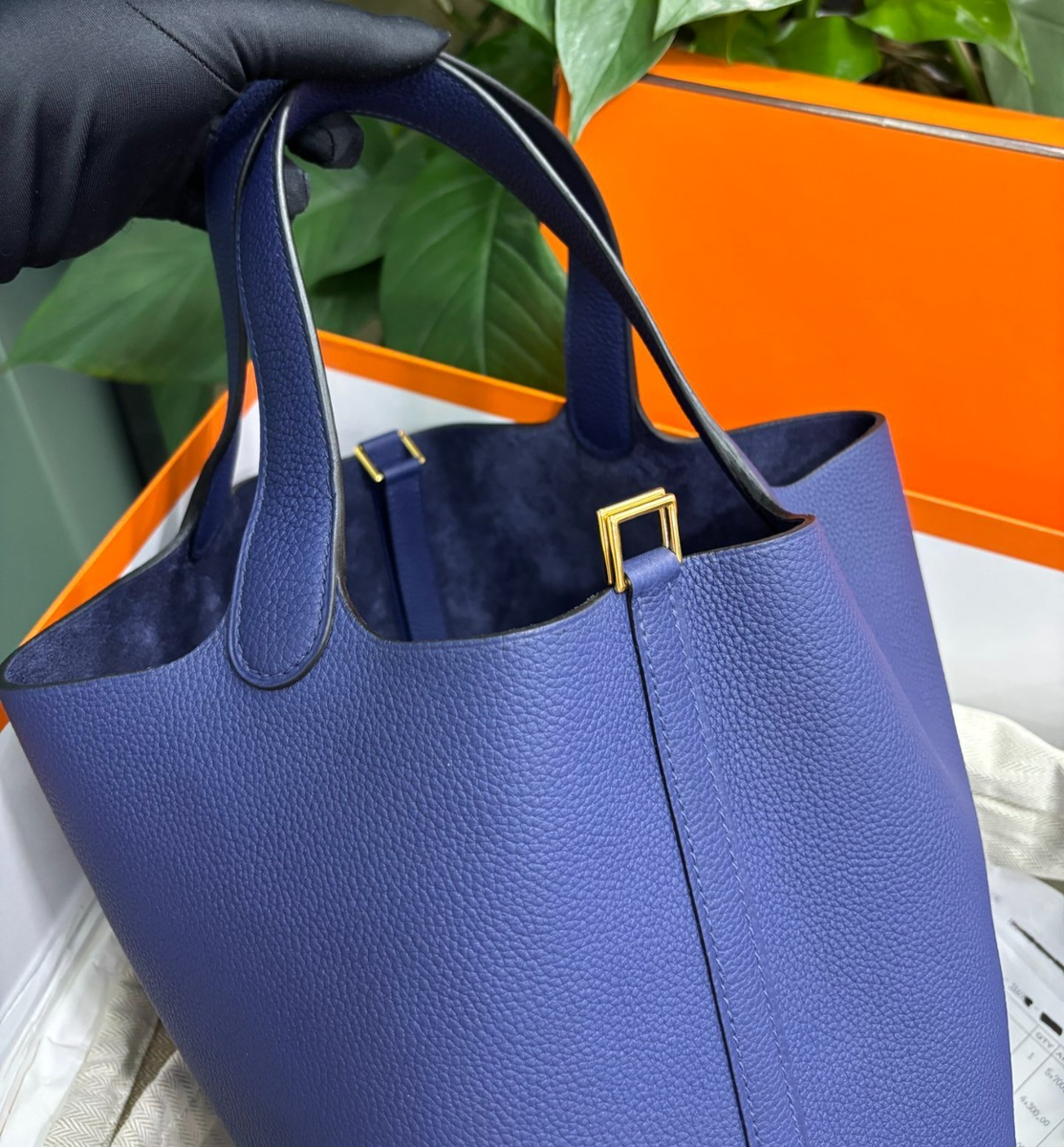 Hermes Picotin22 Bucket Top Handle Bag Shoulder Bag Blue Wmmen