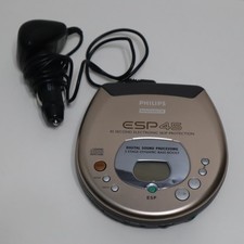 PHILIPS CD PLAYER AZ7583/17 PERSONAL PORTABLE CD PLAYER w/ Car Adapter