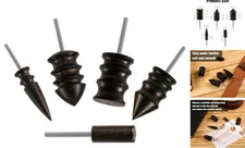 NQEUEPN 5pcs Leather Burnisher Bits for Rotary Tool, 5 Styles Ebony Burnishing 