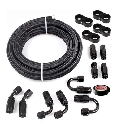 Muge racing 3/8 10AN Fuel Line Kit, 20FT Braided Nulon Fuel Line Kit (Open Box)
