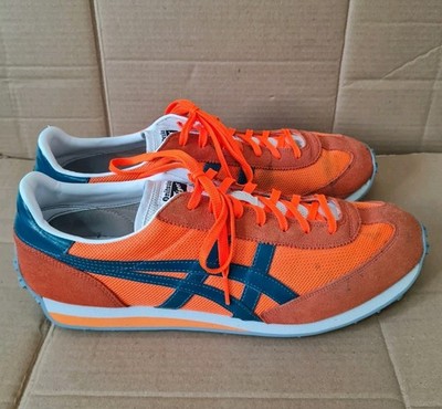 Onitsuka Tiger EDR 78 Sneaker Herren UK 11 Orange Blau Wildleder Mesh Retro Schuhe 