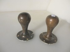 Victorian Brass Door Knobs Handles Plates Old Vintage Antique Slim