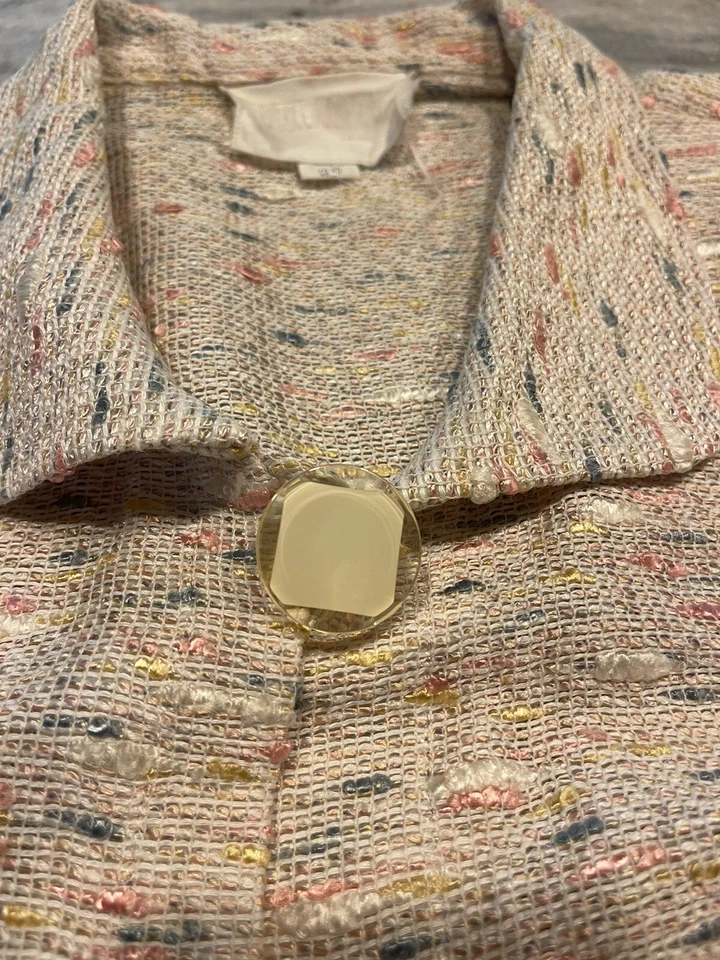 Veracite Vessel Vintage Short Blazer Multicolor Cream Shoulder Pads 9 Japanese - Image 2 of 4