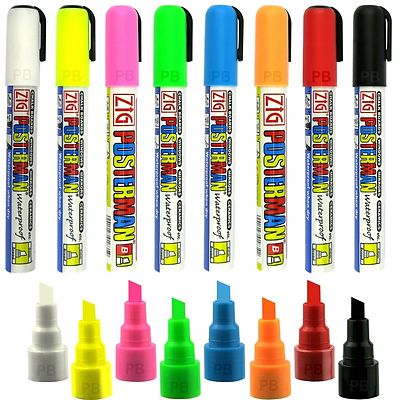 Posterman Glasschreiber 5mm (2-6mm) ZIG Postermarker PMA-50  8 Farben verfügbar