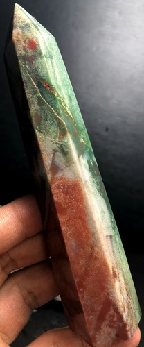 162g WOW! Ocean Jasper Quartz Geode Reiki Agate CRYSTAL WAND POINT Healing Y976 - Picture 3 of 7