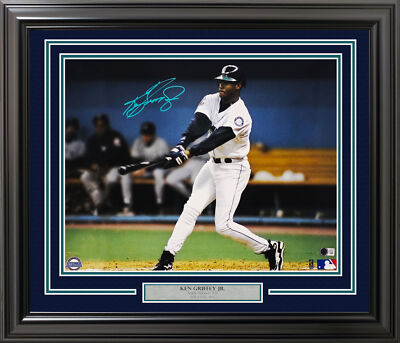 KEN GRIFFEY JR. AUTOGRAPHED FRAMED 16X20 PHOTO MARINERS