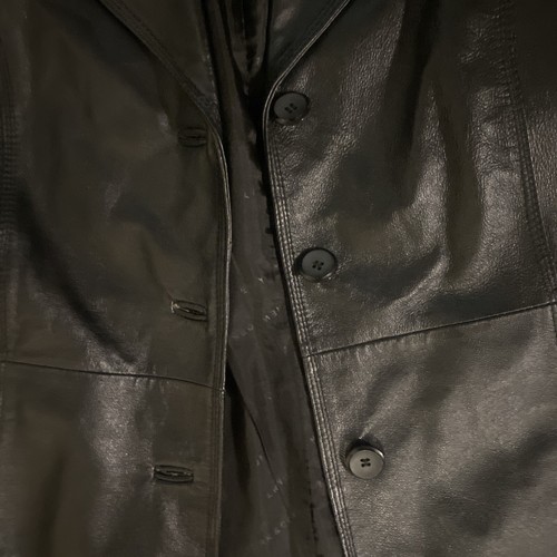 New York & Company Women's Black Genuine Leather Zip Front Jacket Sz Small - Picture 12 of 17