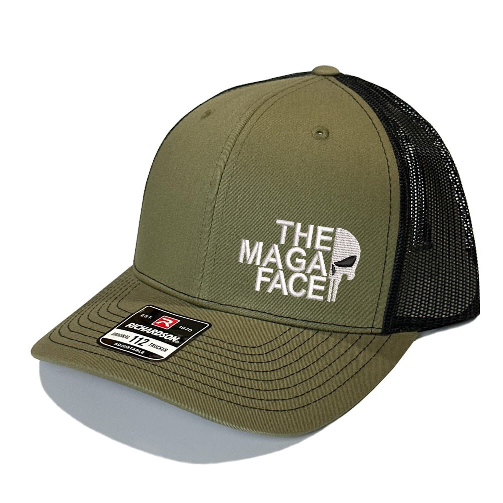 Richardson 112 Snapback Hat - 'The MAGA Face' Patriotic Design - Black/Charcoal