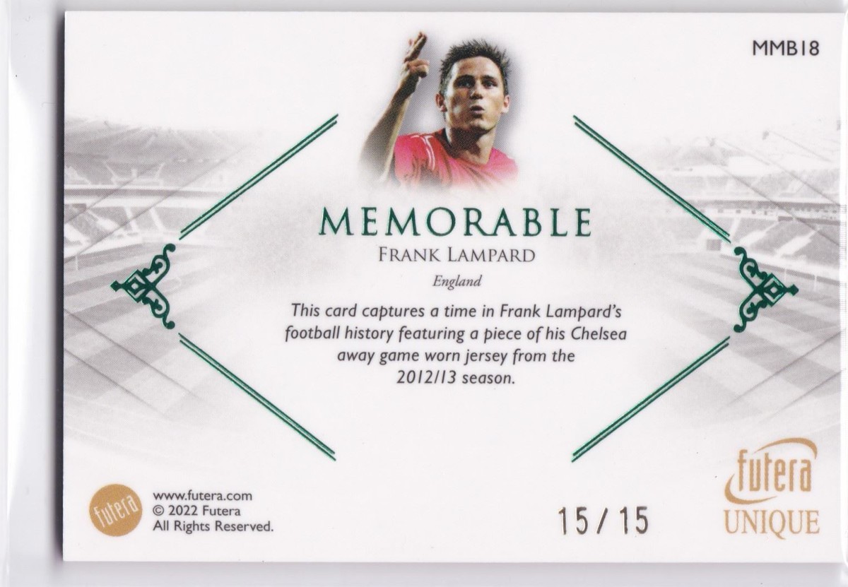 2023 Futera Unique Memorable Relic Emerald #18 Frank Lampard 