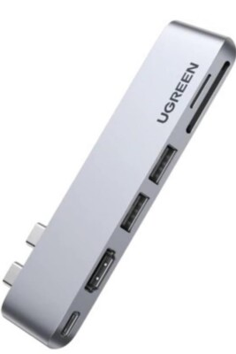 Ugreen USB C Hub Adapter for MacBook Pro and MacBook Air - Gray/Silver