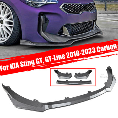 Carbon Fiber Look Front Bumper Spoiler Lip Kit For Kia Stinger 2018-24 2021 2022