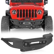 Tubular Front Bumper w/Winch Plate for 2018-2025 Jeep Wrangler JL Gladiator JT