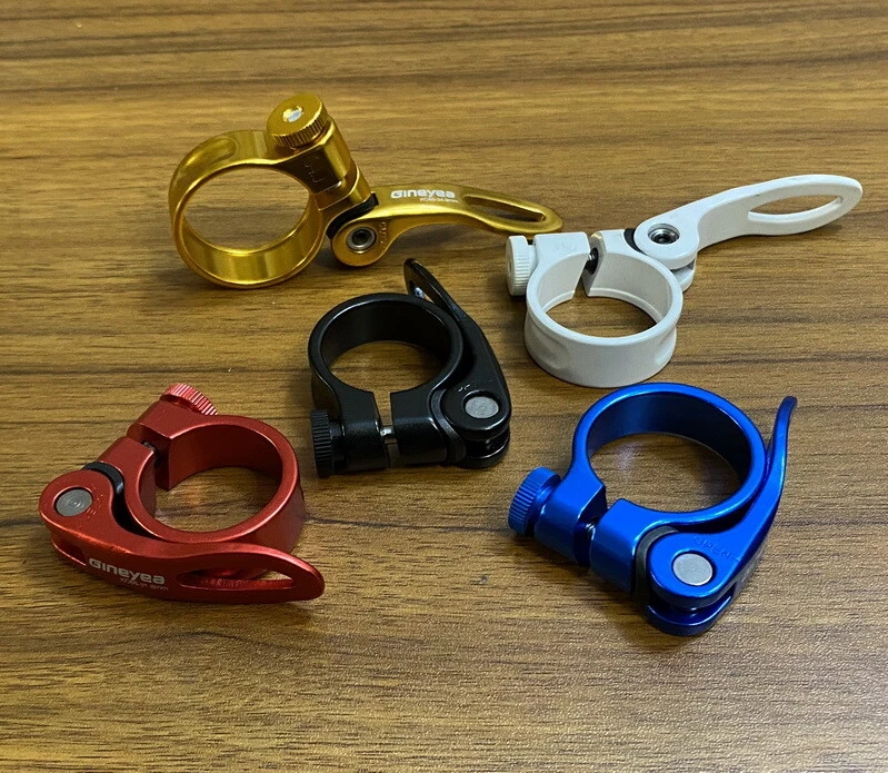 Abrazadera de tija de sillín de liberación rápida para bicicleta de carretera Gineyea 31,8/34,9 mm Foto 2 de 4