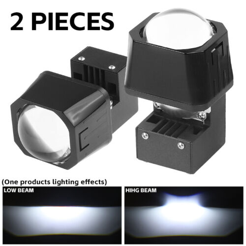 Pair 1.5'' 10000LM Bi LED Projector Lens Headlight Kit Hi/Lo Universal Retrofit - Afbeelding 1 van 14