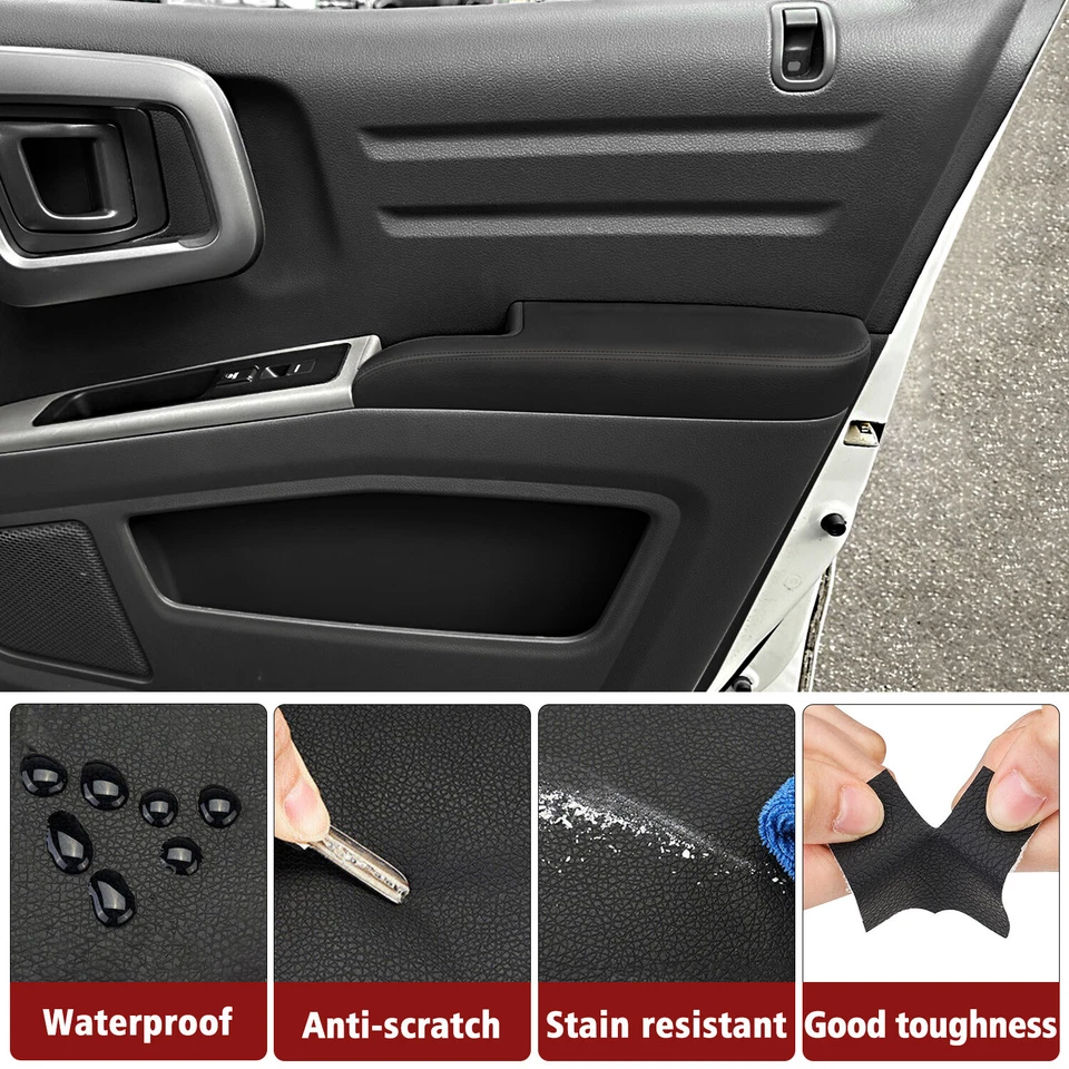 Cubierta de vinilo negra para reposabrazos panel puerta delantera Honda Ridgeline 2006-2014 Foto 3 de 4