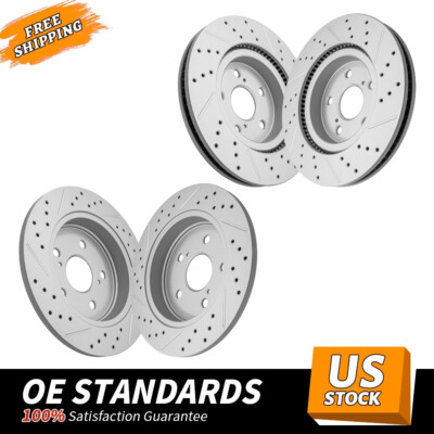 Front Rear Drilled Brake Rotors for Toyota RAV4 Camry Corolla Cross ...