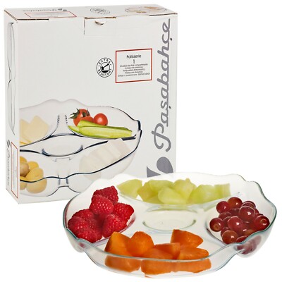 Pasabahce 5 Fächer Glas Servierschale Schale Vorspeise Snack Tapas Dips Tisch