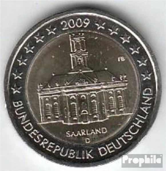 BRD Jägernr: 541 2009 D Stgl./unzirkuliert 2009 2 Euro Saarland - Bild 1 von 1