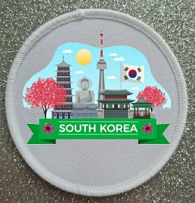 3'' Südkorea Sublimation Aufbügeln/Aufnähen Patch Abzeichen Reise Urlaub 