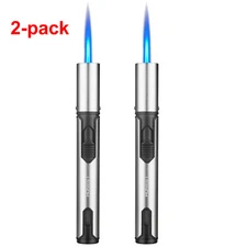 2 PCS Butane Torch Lighter 6 Inch Long Adjustable Windproof Refillable Butane