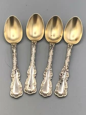 Louis XV by Whiting Div. Gorham set of 4 Demitasse Spoons 3 7/8" Sterling Silver