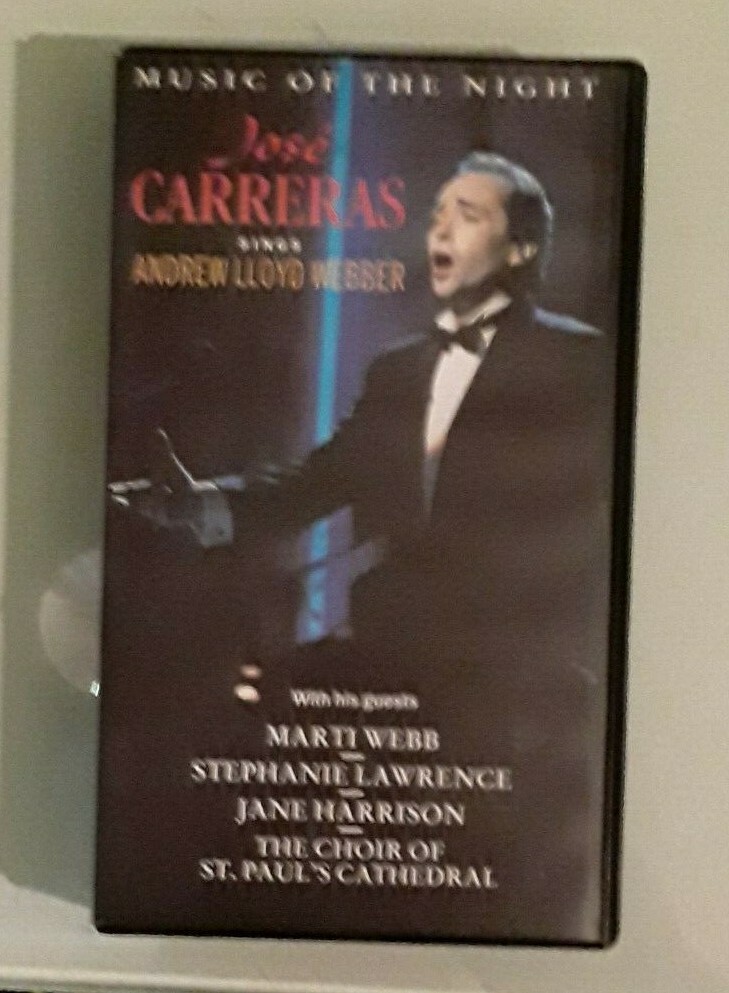 music of the night  JOSE CARRERAS SINGS ANDREW LLOYD WEBBER  VHS VIDEOTAPE  