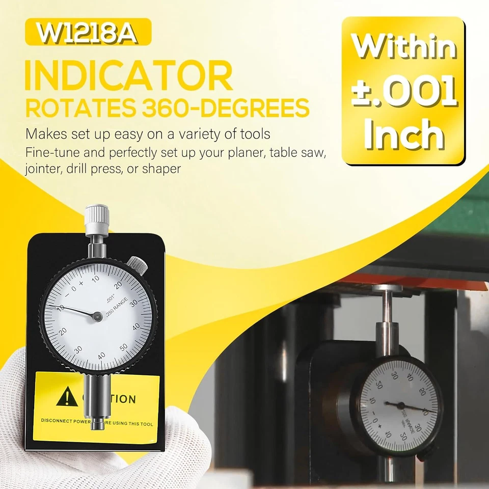 Indicador de dial W1218A 360 grados duradero potente rotacador magnético para cepilladoras Foto 2 de 4