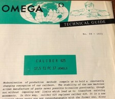 Omega Watch Technical Guide No 59 - 1973 Cal. 624    (7 page guide)