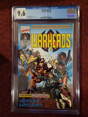 1992 Warheads #1 CGC 9.6 NM+ Marvel Comic Book Graded White Pages Wolverine AN
