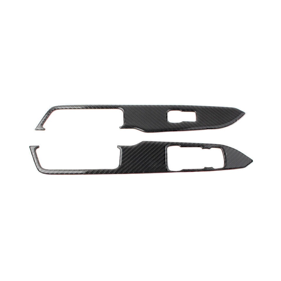 RHD Carbon Fiber Window Switch Lock Cover Trim for Ford Mustang 2015