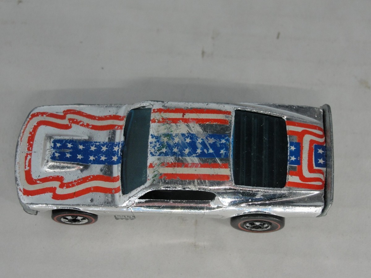 1974 HOT WHEELS Chrome Mustang Stocker American Flag Stars Stripes