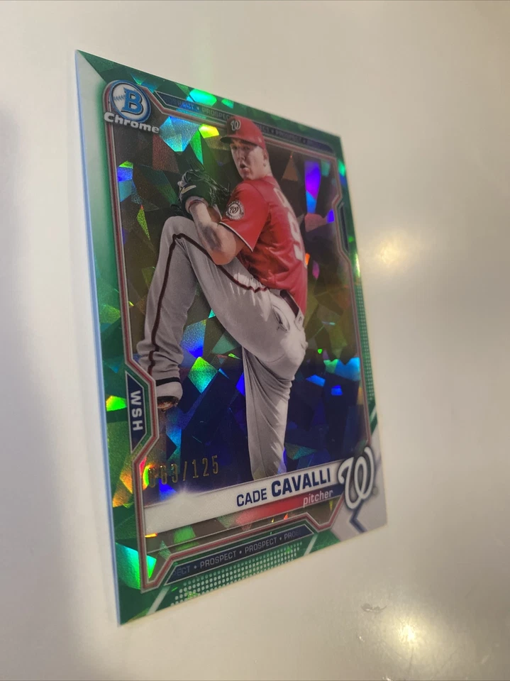 2021 Bowman Chrome Sapphire Cade Cavalli BCP-99 Green /125 - Image 2 of 4