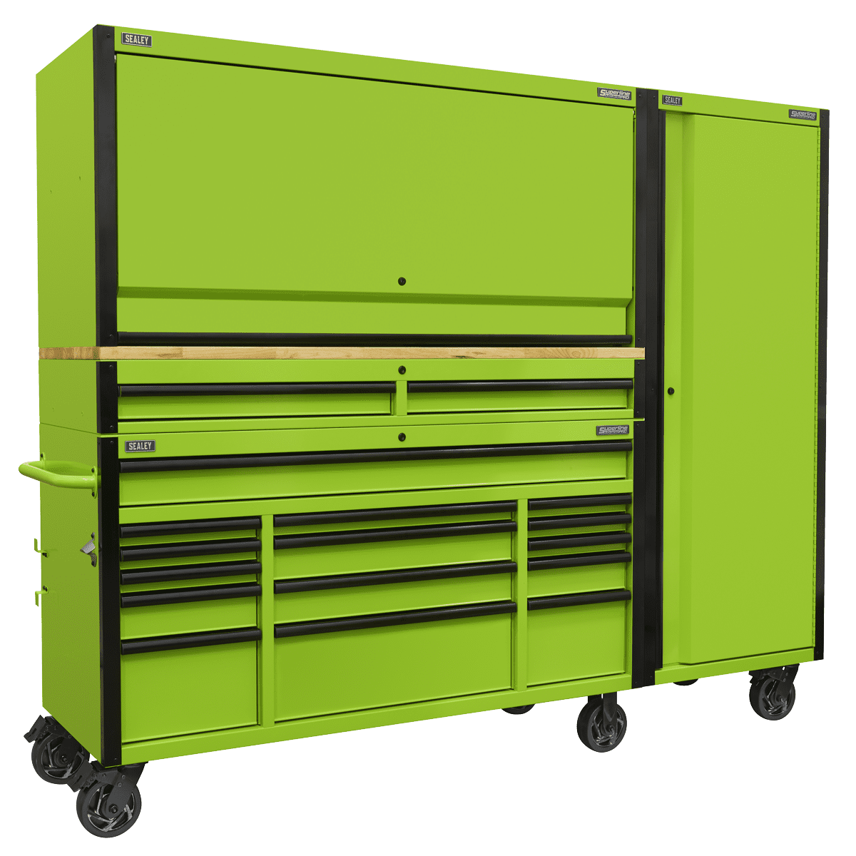 Sealey AP6115BECOMBO2 Superline PRO Black Edition Mobile Trolley Wooden Work