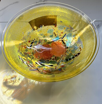 Bertil Vallien for Kosta Boda Artist Collection Yellow Satellite