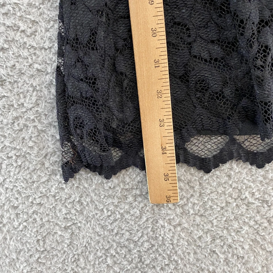 Vestido feminino Arden B renda Y2K médio preto manga longa capricho transparente - Imagem 4 de 4