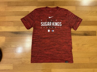 New M Miami Marlins Sugar Kings City Connect Red Dri-Fit Shirt MLB NKM5-65N Men