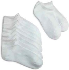 Jefferies Socks Girl's White 6 Pair Pack Seamless Toe Socks Size 12-6 L95415