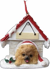 Pomeranian Ornament Doghouse - Red  E S 35355-27 Easy to personalize