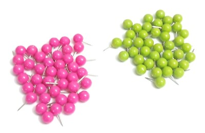 #ad #ad NEW 80 ROUND PUSH PINS 40 HOT PINK AND 40 GREEN 3 8quot; DIAMETER MAP PINS $7.99
