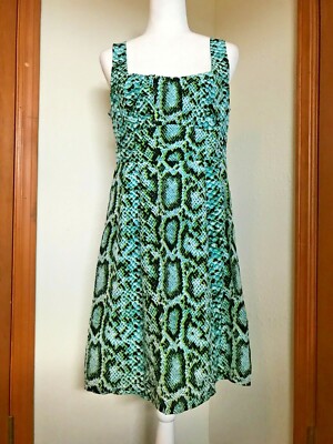 Nanette Lepore Blue Snakeskin Print A-Line Dress Size 8 Medium M 100% Silk | eBay Nanette Lepore Blue Snakeskin Print A-Line Dress Size 8 Medium M 100% Silk | eBay