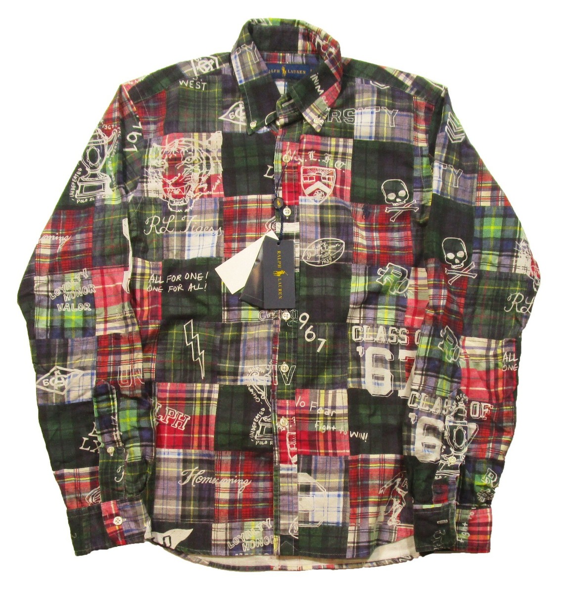 Polo Ralph Lauren Men's Multi Patchwork Graphic Button Down