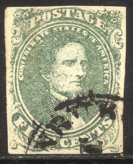 CSA #1 Used 1862 5c Green ($175)