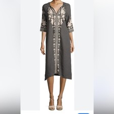 Johnny Was Linen Carmelita Kaftan Tunic Dress Size PXXL