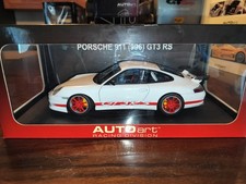 AUTOart 1/18 Porsche 911 996 GT3 RS 2004 White w/Red Stripe on two sides 80471