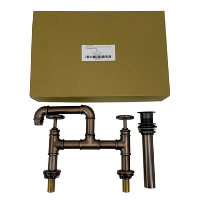 Oil Rubbed Bronze Deck mount Bridge Lavatory Faucet with press type drain