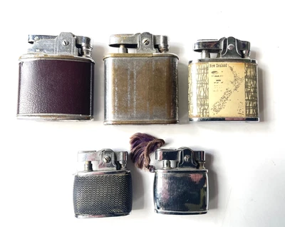Konvolut alt 5 Benzinfeuerzeug Presto Canada, Pacific, Prince, Modern Automatic - Bild 1 von 4